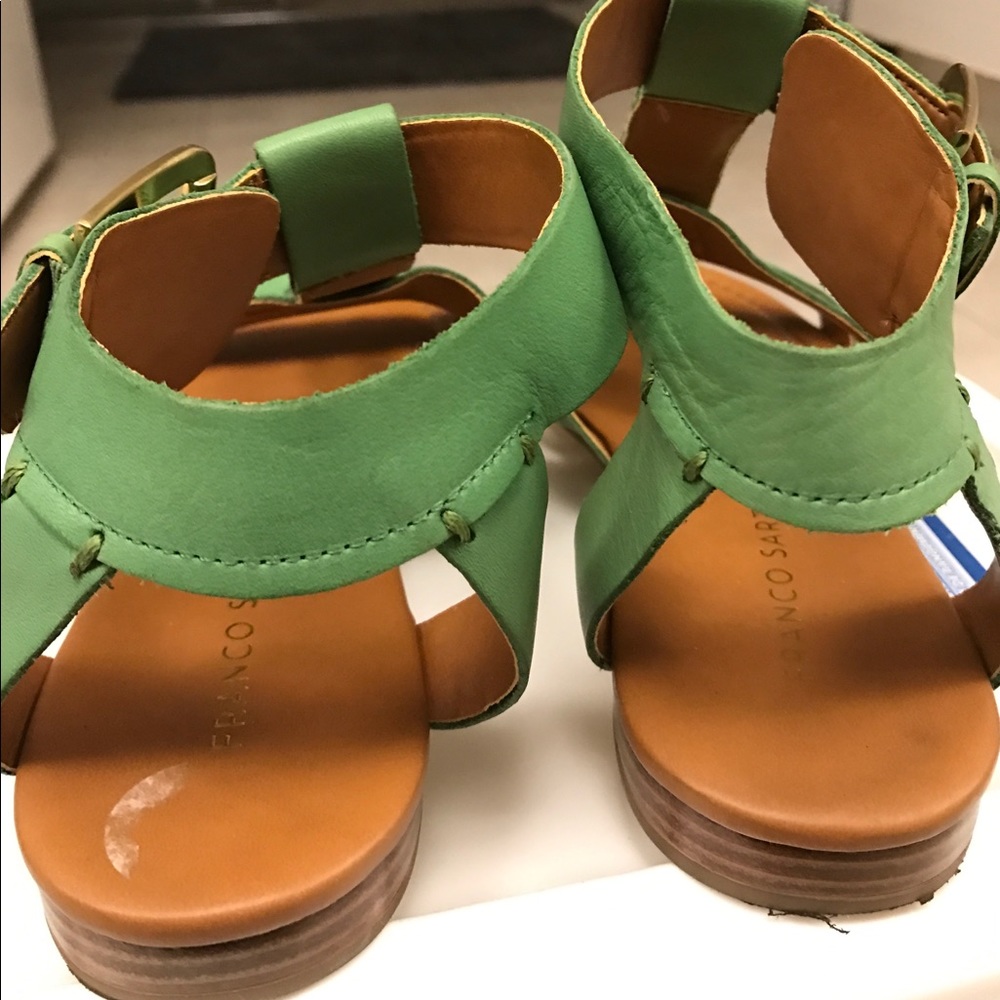 Green flat sandals